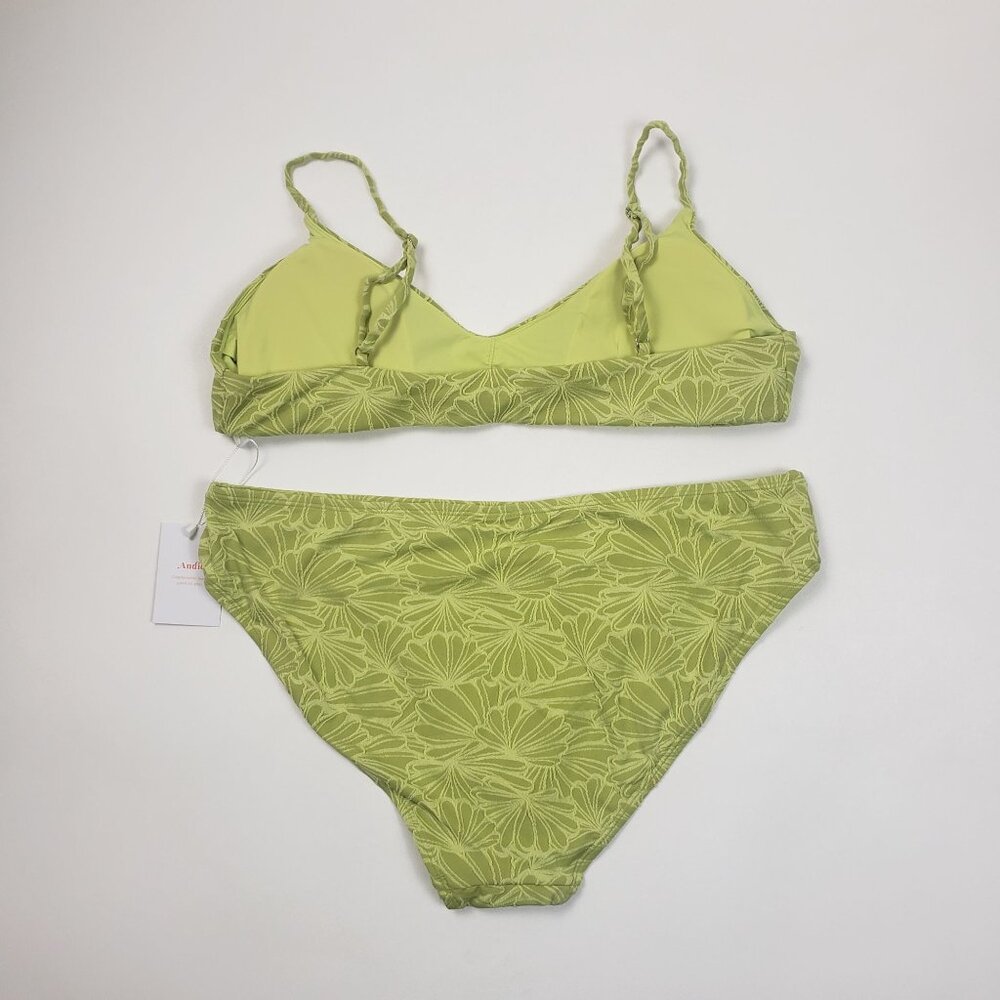 Andie Swim The Molokai Top & The Bikini Bottom Size XL Textured Floral Daiquiri - Picture 16 of 16